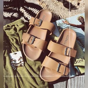 🆕️The Josephine// Camel double buckle slide
